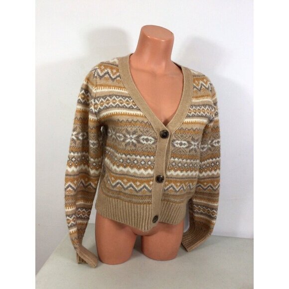 Jessica Simpson Cardigan Sweater Fair Isle Womens Medium - Picture 1 of 7